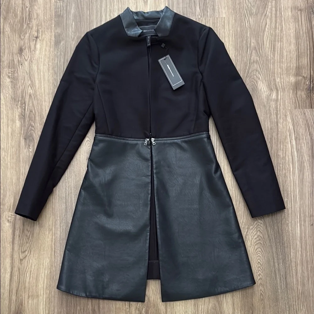 NWT BCBG MAXAZRIA Convertible Zip Jacket Black XXS